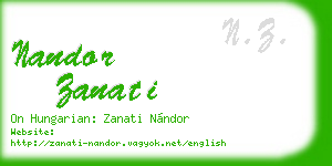 nandor zanati business card